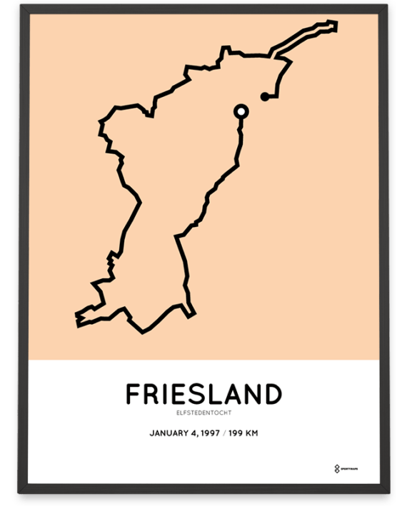 1997 Elfstedentocht route poster Sportymaps