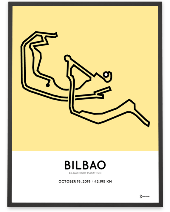 2019 Blibao Night Marathon routemap print