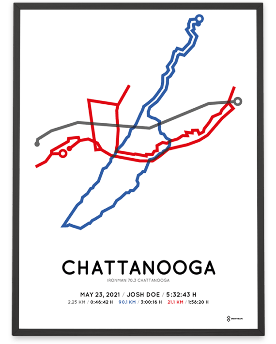 2021 Ironman 70.3 Chattanooga course poster