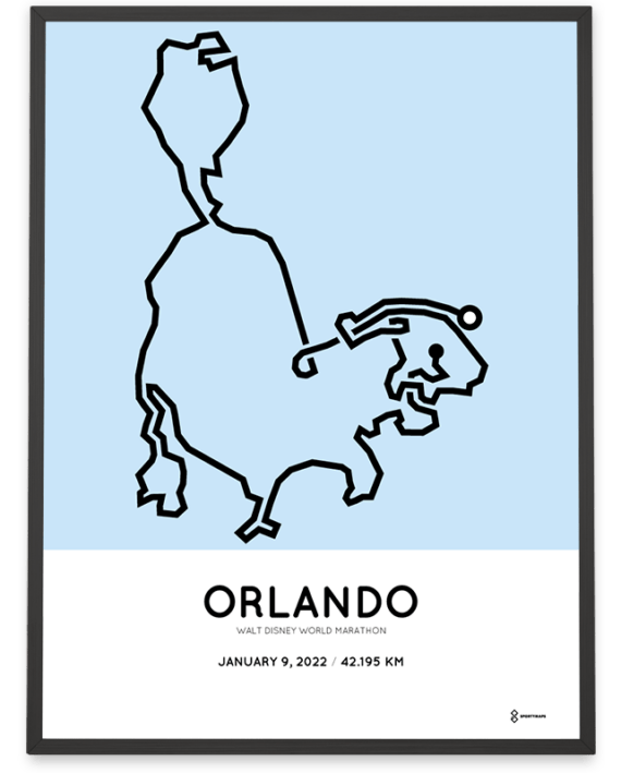 2022 Walt Disney World marathon course print