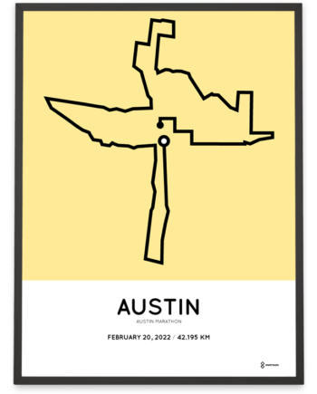 2022 Austin marathon Sportymaps course poster