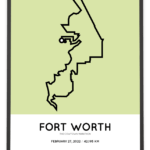 2022 Cowtown marathon Sportymaps coursemap poster