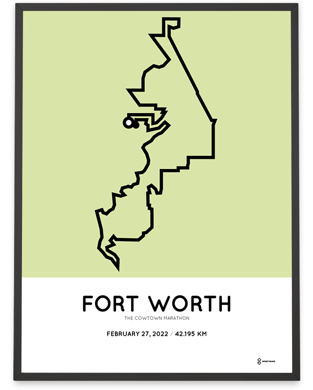 2022 Cowtown Marathon print Sportymaps