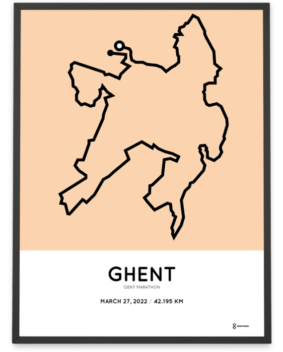 2022 Gent marathon parcours poster