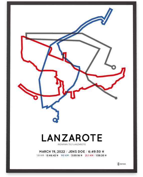 2022 Ironman 70.3 Lanzarote course poster