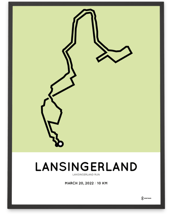 2022 Lansingerland run 10km course poster sportymaps