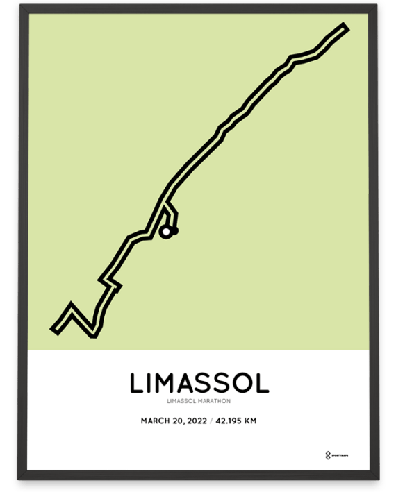 2022 Limassol marathon course poster