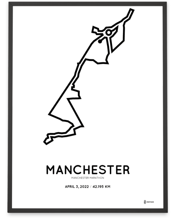 2022 Manchester marathoner map Sportymaps