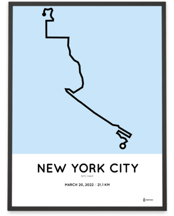 2022 NYC half coursemap Sportymaps print