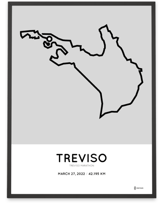 2022 Treviso marathon course poster Sportymaps