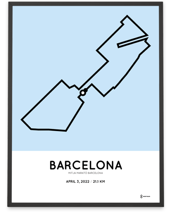 2022 barcelona half marathon course poster