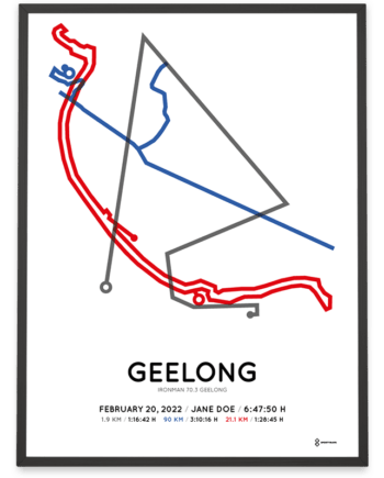 2022 ironman 70.3 geelong course poster