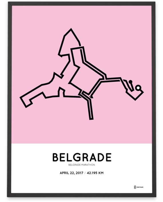 2017 belgrade marathon course poster