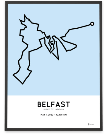 2022 Belfast City marathon course poster
