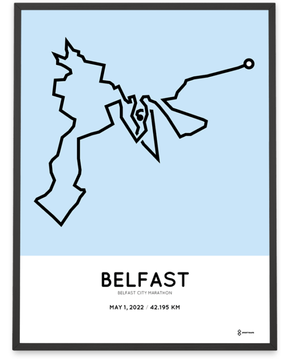 2022 Belfast City marathon course poster