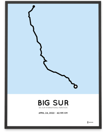 2022 Big Sur marathon Sportymaps course poster