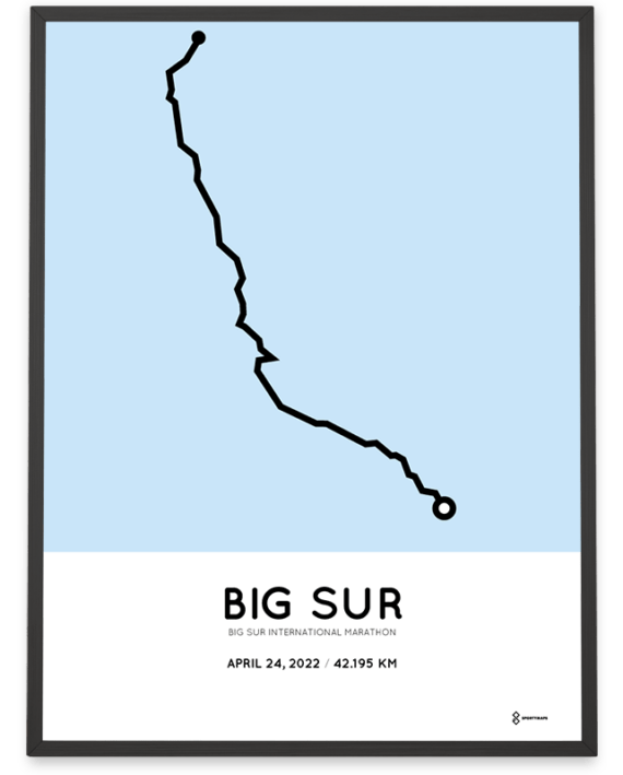 2022 Big Sur marathon Sportymaps course poster