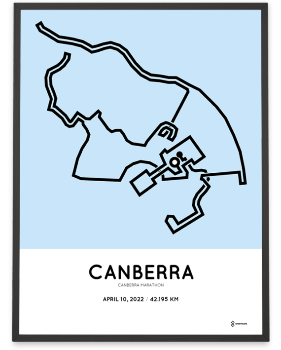 2022 Canberra marathon course poster