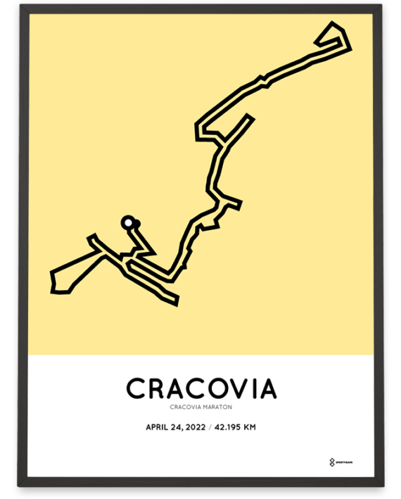 2022 Cracovia marathon course poster