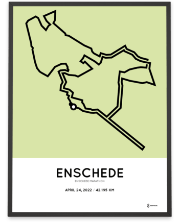 2022 Enschede marathon parcours poster Sportymaps