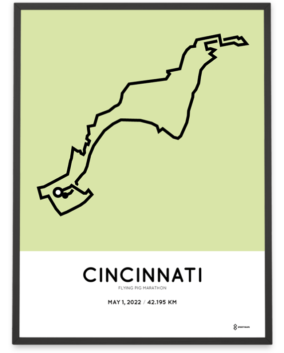 2022 Flying Pig Marathon Sportymaps course poster