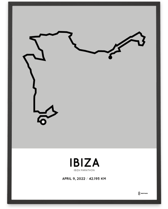 2022 Ibiza marathon routemap poster