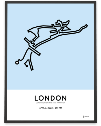 2022 London Landmarks half marathon routemap poster