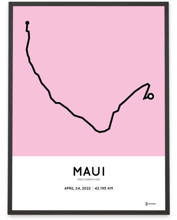 2022 Maui marathon course poster