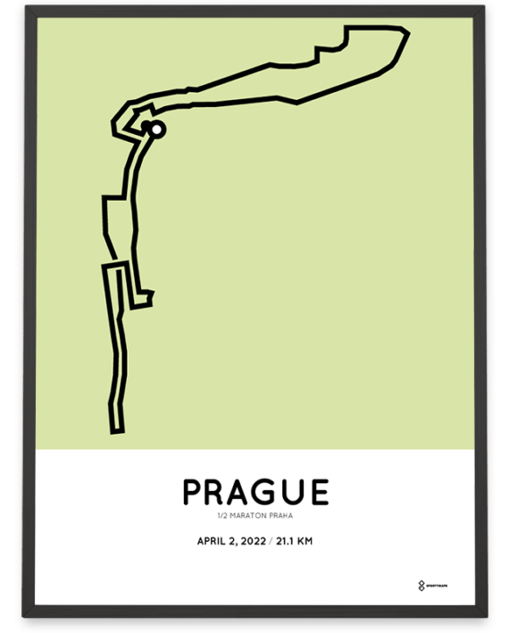 2022 Prague half marathon course poster