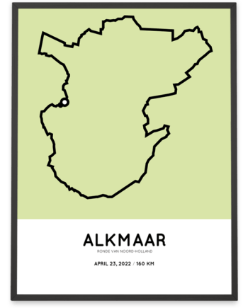 2022 Ronde van Noord-Holland 160km parcours poster Sportymaps