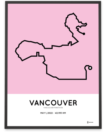 2022 Vancouver marathon route map print