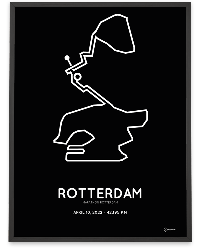 2022 rotterdam marathon course poster