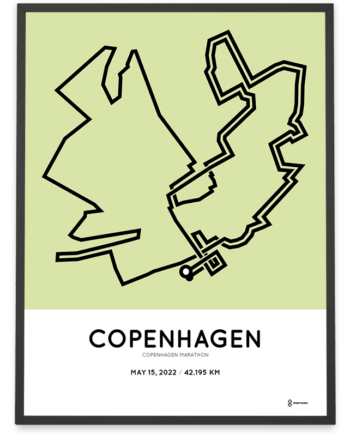 2022 Copenhagen marathon course poster