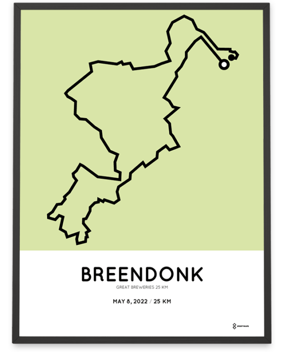 2022 Great Breweries marathon 25km course print