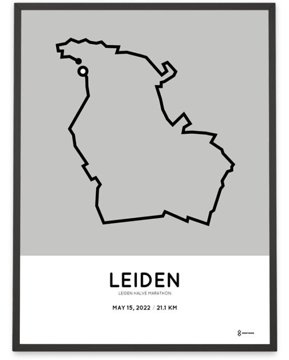 2022 Leiden halve marathon parcours poster
