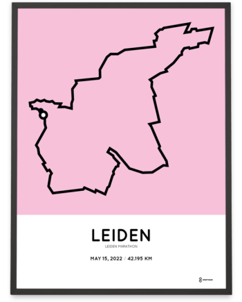 2022 Leiden marathon Sportymaps route poster