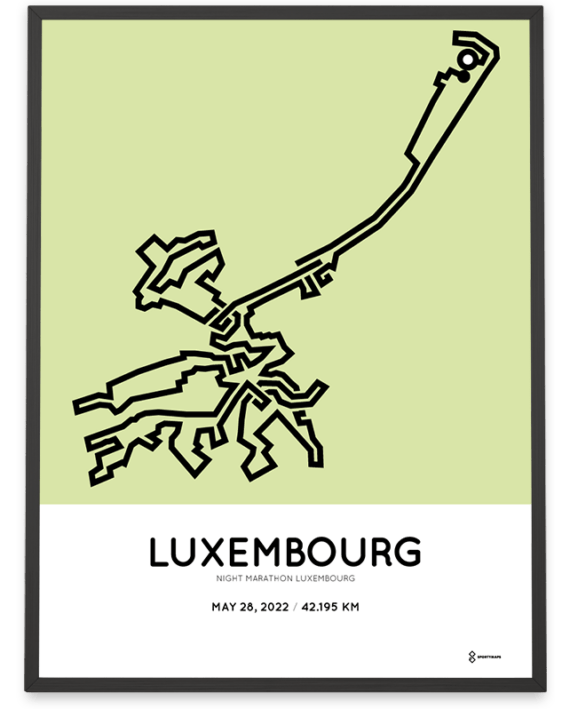 2022 Night Marathon Luxembourg parcours poster