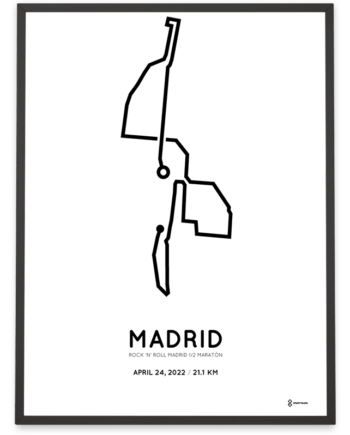 2022 Madrid half marathon course poster
