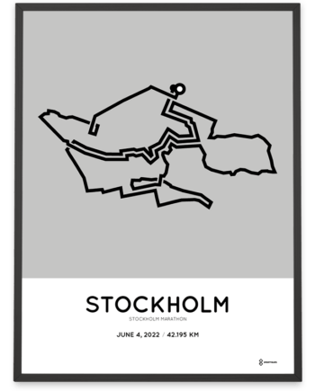 2022 Stockholm marathon sportymaps course poster