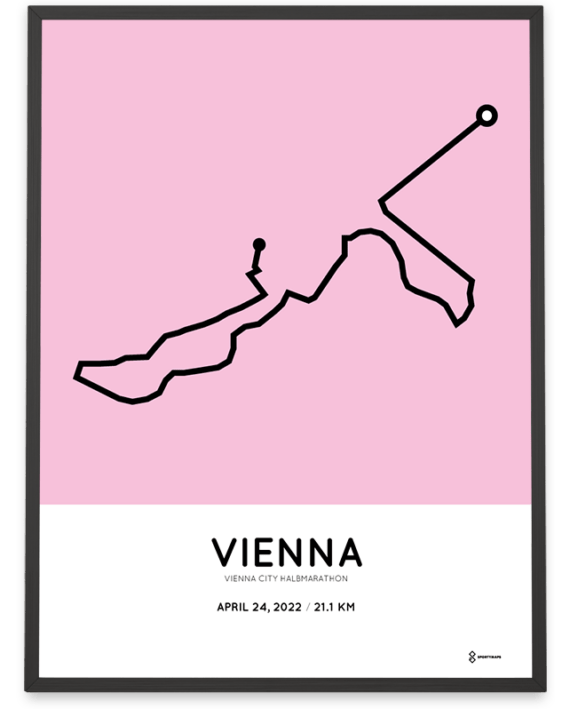 2022 Vienna city halbmarathon course poster