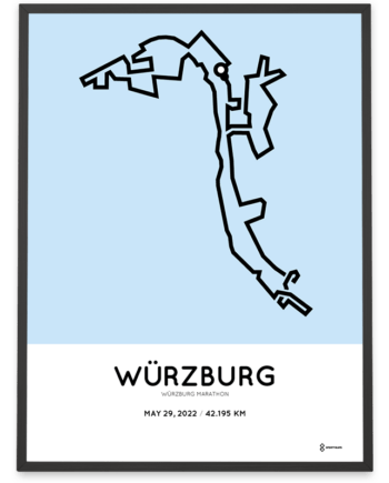 2022 Würzburg marathon Sportymaps course poster