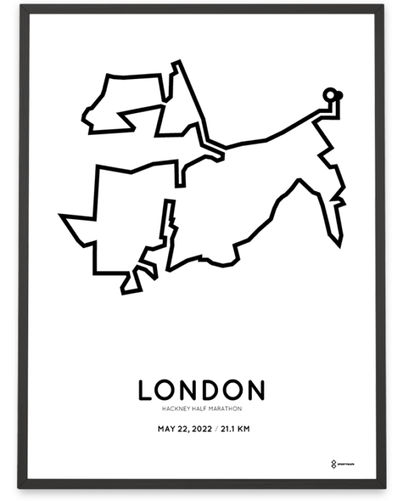 2022 hackney half marathon course poster