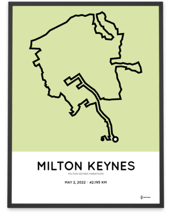 2022 Milton Keynes marathon Sportymaps course poster