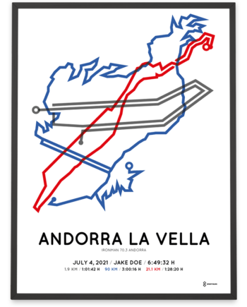 2021 Ironman 70.3 Andorra sportymaps course poster
