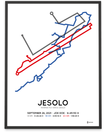 2021 Ironman 70.3 Venice-jesolo Sportymaps course poster