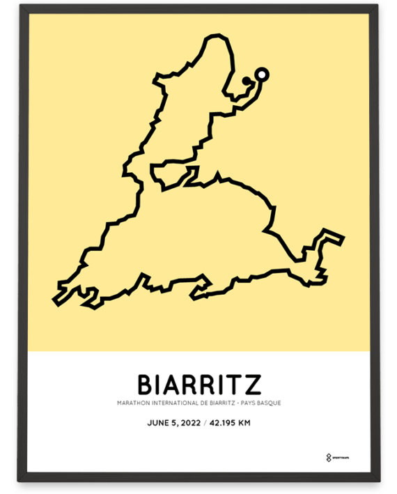 2022 Biarritz marathon parcours poster