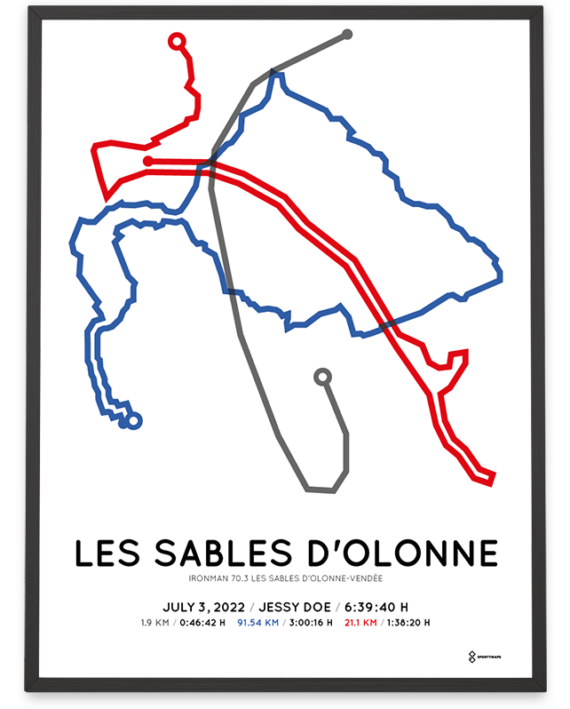 2022 Ironman 70.3 Les Sables d'Olonne-Vendée parcours poster