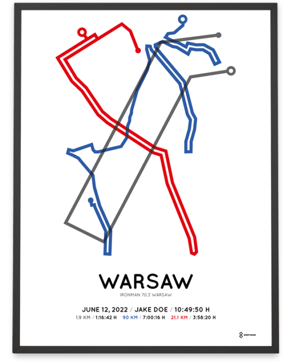 2022 Ironman 70.3 Warsaw coourse poster