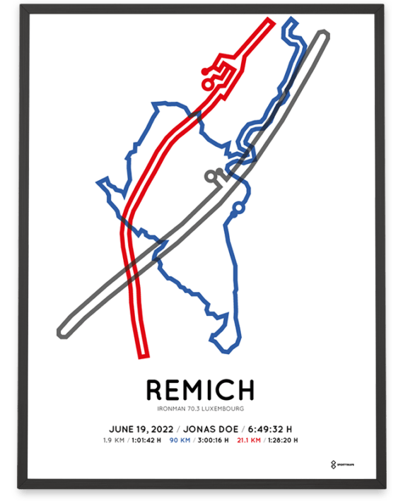 2022 Ironman 70.3 Luxembourg parcours poster