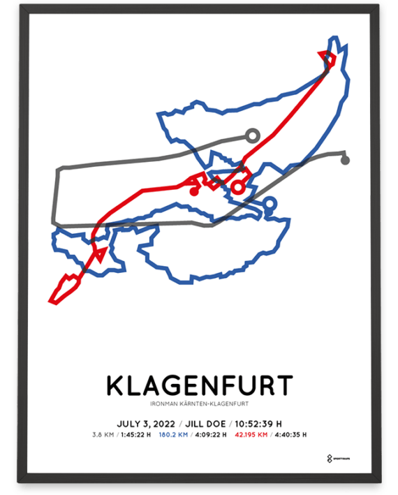 2022 Ironman Kärnten-Klagenfurt Sportymaps course poster